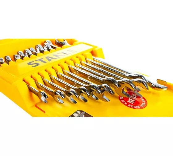 Set chei combinate 11 buc 4-94-647 Stanley finisaj cromat, dimensiuni chei 8-19 mm, utilizare pentru diverse aplicații. [2]