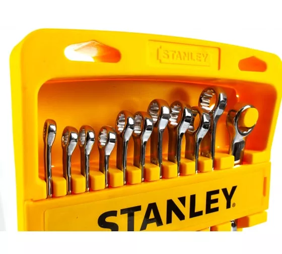 Set chei combinate 11 buc 4-94-647 Stanley finisaj cromat, dimensiuni chei 8-19 mm, utilizare pentru diverse aplicații. [1]