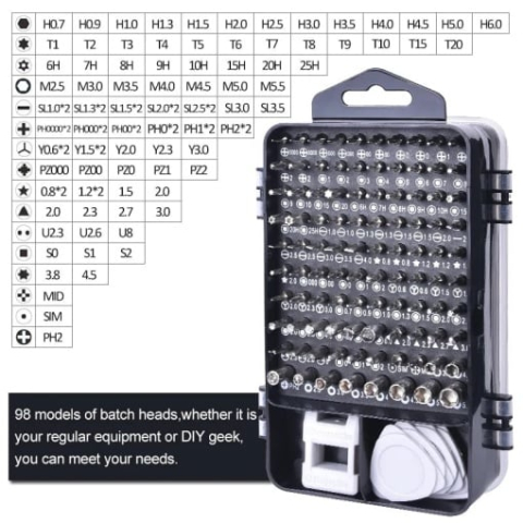 Set 115 Piese Precizie – Biți Crom-Vanadiu Torx Phillips [2]