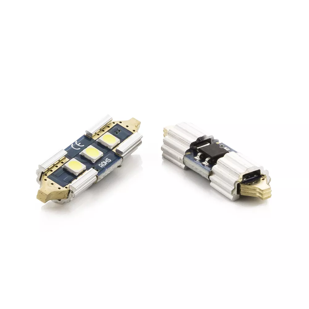 Set 2x becuri auto C5W 31mm LED SMD alb 12V 3W 350lm Canbus Carguard pentru interior portbagaj [1]