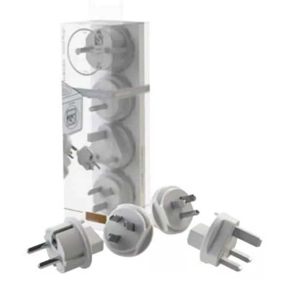 Set adaptoare P-CUBE-REV Allocacoc ADAPT-TRAVEL-03WE, 4 bucăți, compatibile cu prize internaționale, 24 luni garanție. [1]