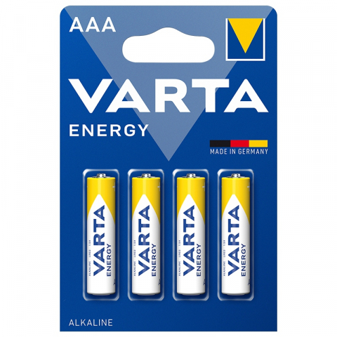 Baterii - Set 4 Baterii AAA Alcaline VARTA ENERGY – Performanță și Durabilitate pentru Dispozitivele Tale