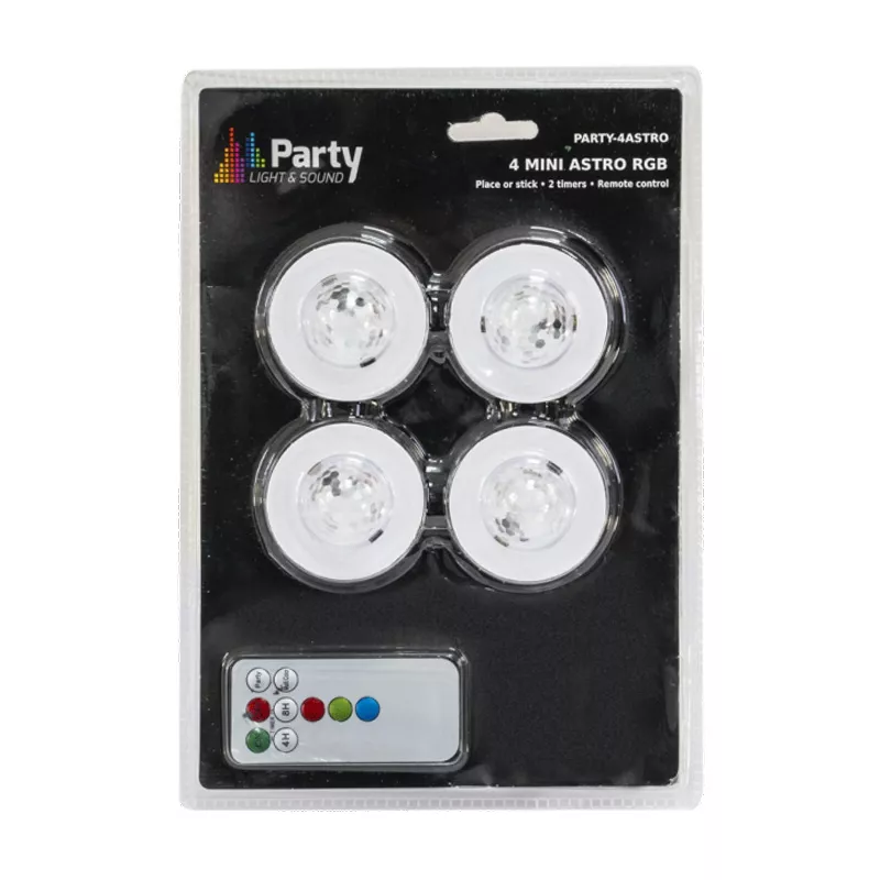 Set 4 Lămpi LED ASTRO RGB cu stroboscop și telecomandă, multicolore, brand OEM, tip LED [4]