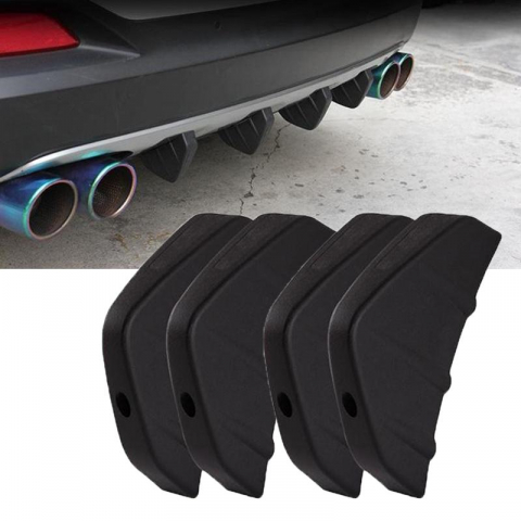 Tuning Auto - Set 4 Ornamente Tuning SPLITTER pentru Bara Spate, Culoare Neagră - Accesoriu Auto Stil și Performanță