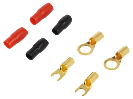 Mufe - Set 4 papuci terminal 10GA 4mm izolati rosu si negru