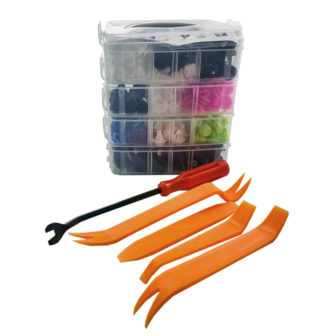 Set cleme din plastic 470 buc + 5 unelte Carguard SCA003, diverse dimensiuni, utilizare pentru prindere și organizare. [1]