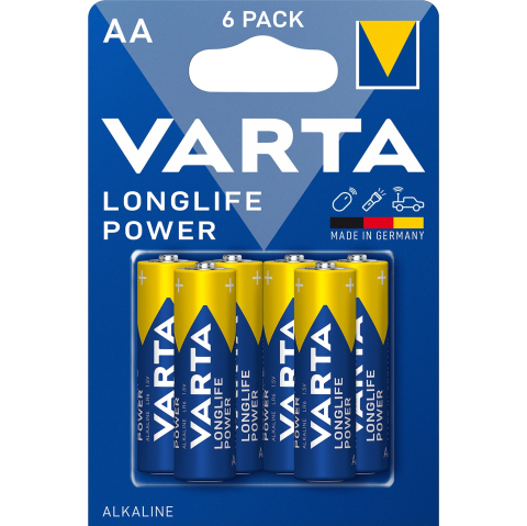 Baterii - Set 6 baterii alcaline LONGLIFE POWER AA LR6 4+2buc VARTA – IoElectronice.ro