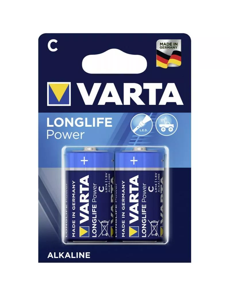 Baterii - Set baterii VARTA C R14 LONGLIFE Power alcaline 2buc – IoElectronice.ro