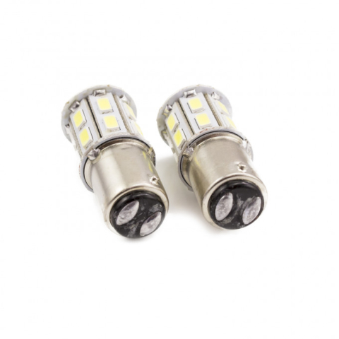 Accesorii Auto - Set Becuri LED Auto de Frână 12V P21/5W BA15D Dublu Filament Alb 500lm CARGUARD 2buc