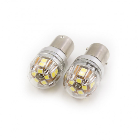 Set Becuri LED Auto Frână P21/5W BA15D Dublu Filament 880lm Alb Canbus CARGUARD 2buc [1]