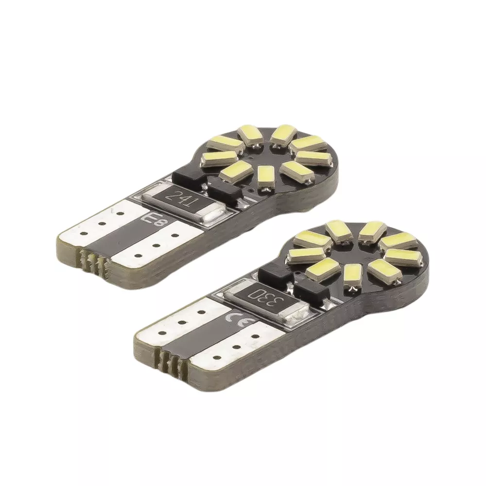 Set becuri LED auto T10 W5W 12V 3W alb-rece Canbus CarGuard 2 buc pentru interior și portbagaj [1]