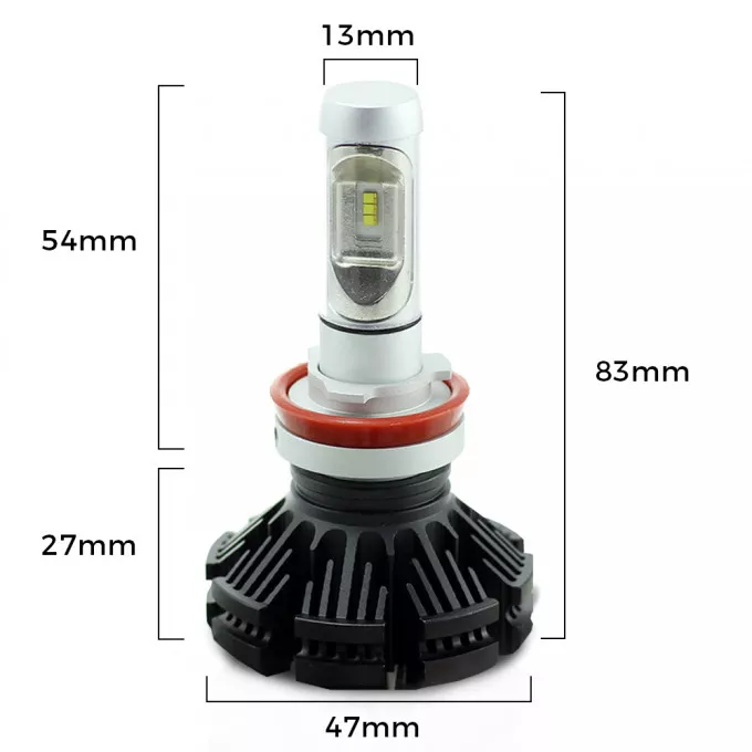 Set becuri LED H11 400lm 6000K 12-24V 2buc Carguard soclu H1 compatibil, garanție 24 luni persoane fizice [2]