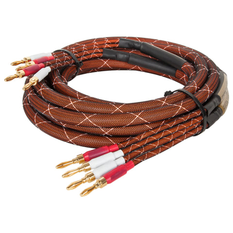 Cabluri difuzor - Set cabluri difuzor cu mufe banana 4mm x2 conductor cupru 15AWG 1.6mm2 5m Kruger&Matz KM0335-5M – IoElectronice.ro