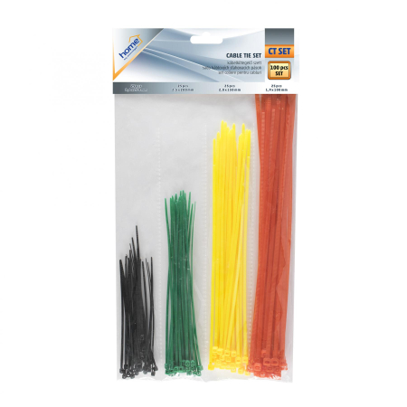 Scule mentenanta - Set coliere cablu color 100 buc multicolor Home by Somogyi, tip colier, lungime standard, pentru organizare cabluri.