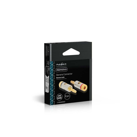 Set conectori banana tata 2buc aluminiu metal PROFIGOLD Nedis CATB26900GD pentru conexiuni audio profesionale [6]