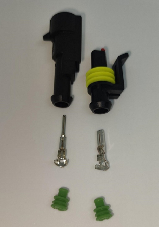 Conectica - Set conectori cablu Superseal 1.5 TE Connectivity 282103-1-SET-M, mufe 1 pin + 2 pini, garnituri IP67 incluse.