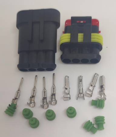 Set conectori cablu Superseal 1.5 TE Connectivity 282106-1-SET-M, mufe 4 pin + 8 pini, garnituri IP67 inclus. [1]