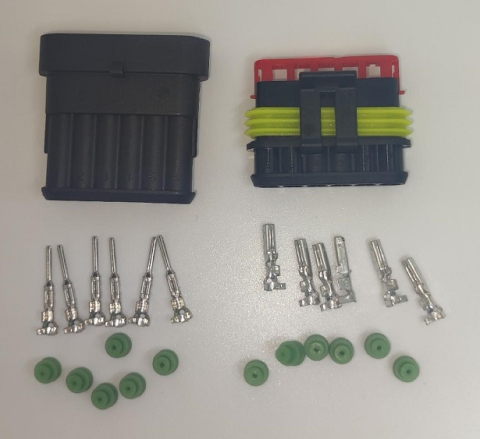 Set conectori cablu Superseal 1.5 tata-mama 6 pin + 12 pini + 12 garnituri IP67 TE Connectivity 282108-1-SET [1]