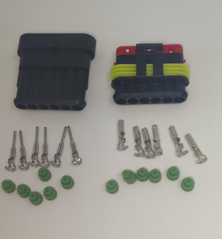 Mufe papuci - Set conectori cablu Superseal 1.5 tata-mama mufă 6 pin + 12 pini incluși + 12 garnituri incluse IP67 TE Connectivity 282108-1-SET – IoElectronice.ro
