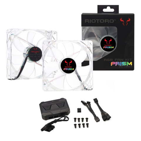 Ventilatoare PC - Set controller + 2 ventilatoare Riotoro Prism 120mm iluminare RGB FRGB256-168X – IoElectronice.ro