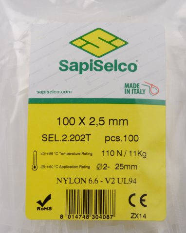 Set etichete 100x2.5mm coliere nylon 100buc SEL.2.202T SapiSelco [2]