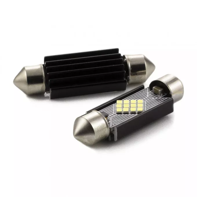 Set LED auto 41mm C5W si C10W 12V 3W 240lm alb Canbus 2buc CarGuard pentru interior si portbagaj [1]