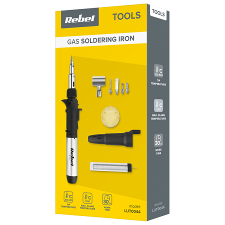 Set letcon gaz REBEL LUT0044 Negru tip letcon, lungime 1.5m, utilizare pentru lipit electronic. [5]
