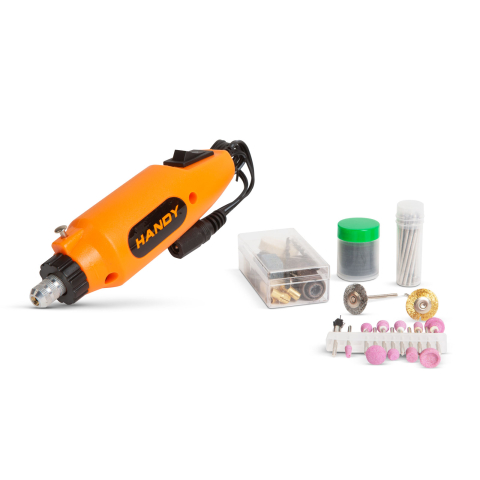 Freze-burghie - Set mașină pirogravat șlefuit 230V 78 componente HANDY – IoElectronice.ro