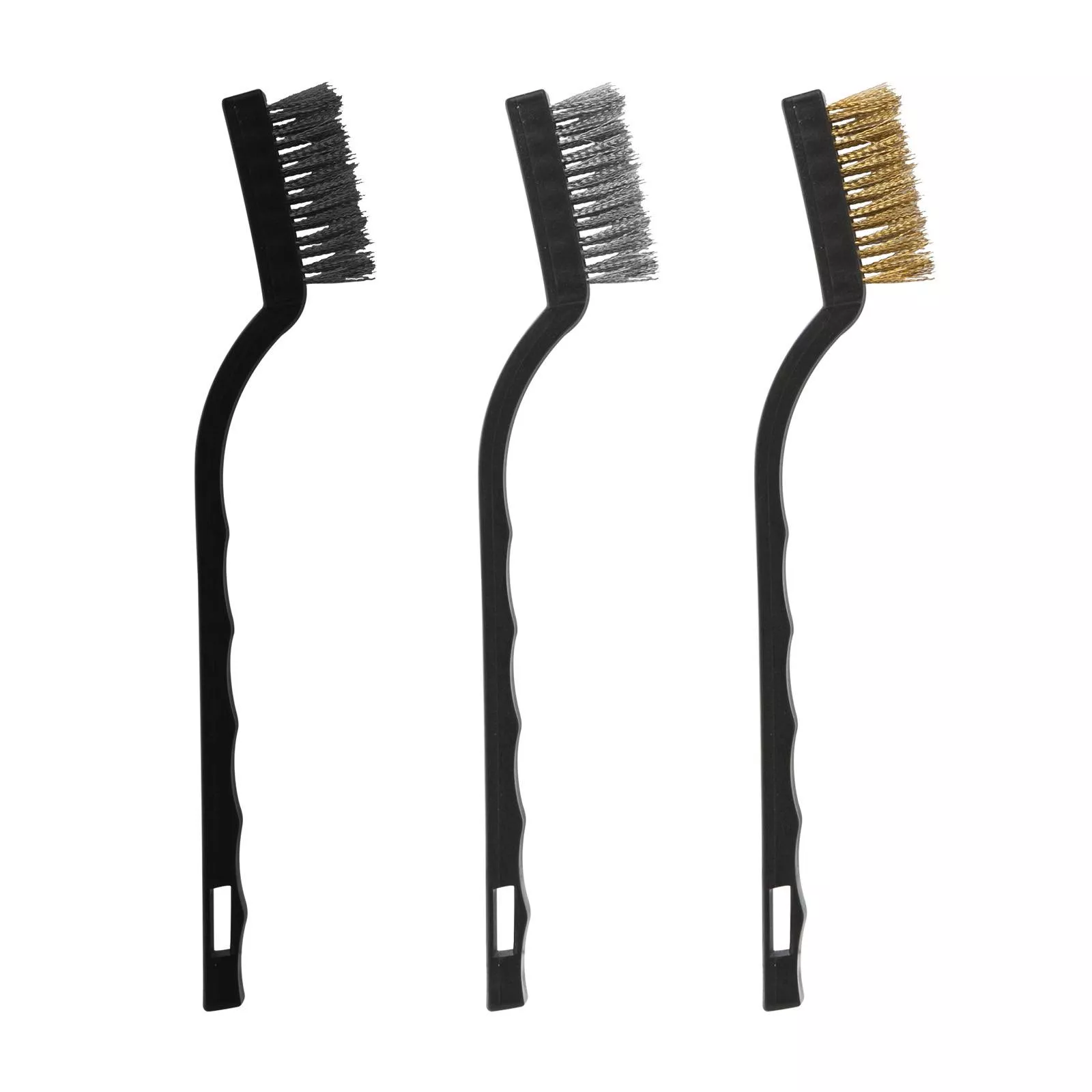 Freze-burghie - Set 3 Perii Metalice și din Plastic pentru Curățare, Pregătire Suprafațe și Sudură, 17cm, Mâner Ergonomic