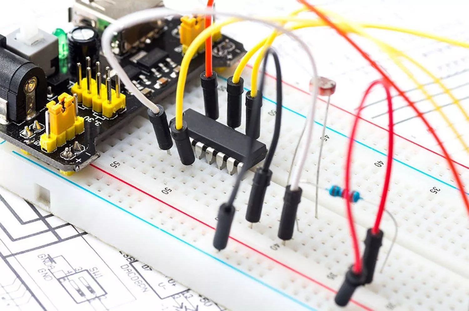 Set breadboard 830 16.5x5.5x0.85cm + cabluri alimentare OEM pentru prototipare electronică [1]
