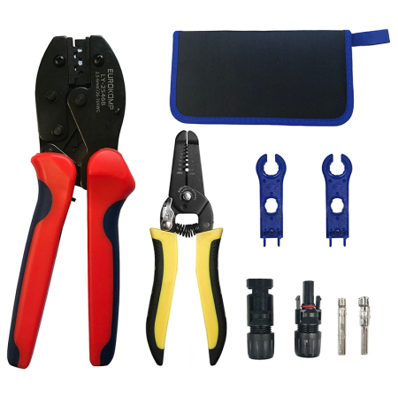 Clesti sertizare-dezizolare - Set scule și accesorii fotovoltaic MC4 EUROKOMP E6108, compatibilitate MC4, utilizare pentru panouri solare
