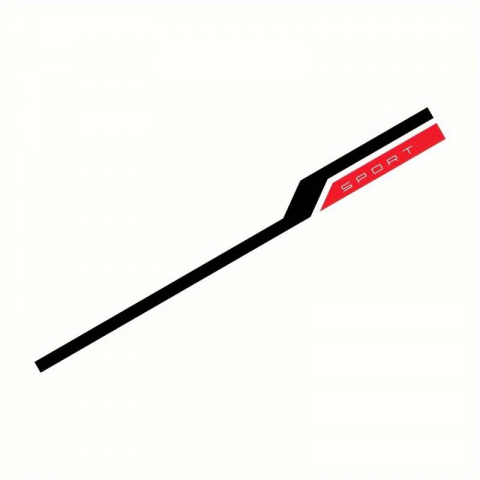 Sticker autoadeziv Tuning "Hood Stripes V3" Negru-Rosu, 130x10cm pentru show-uri și competiții auto [2]