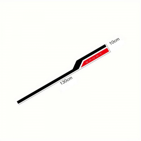 Sticker autoadeziv Tuning "Hood Stripes V3" Negru-Rosu, 130x10cm pentru show-uri și competiții auto [3]