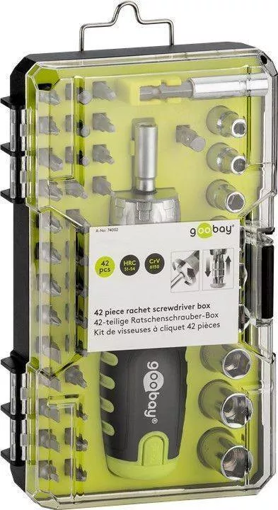 Set șurubelniță 30 biți 9 tubulare CrV Goobay, accesorii diverse pentru reparatii electronice [3]