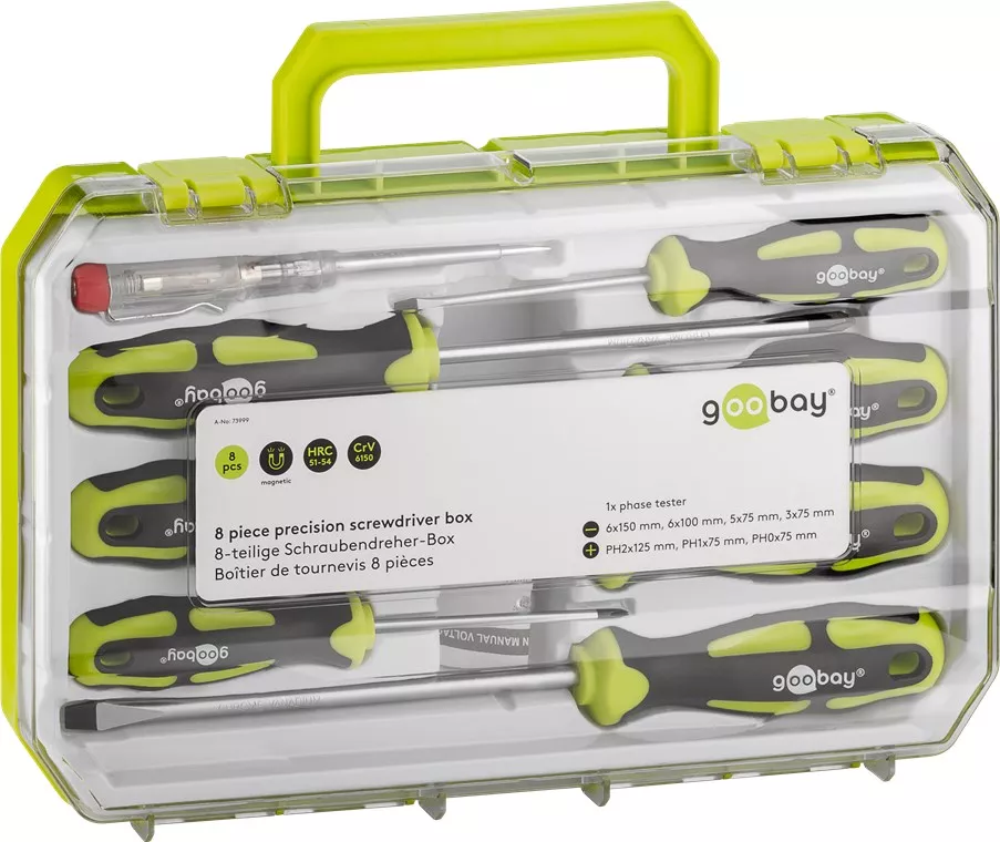 Set șurubelnițe Goobay 8 piese cu carcasă plastic, tip: șurubelnițe, brand: Goobay [2]