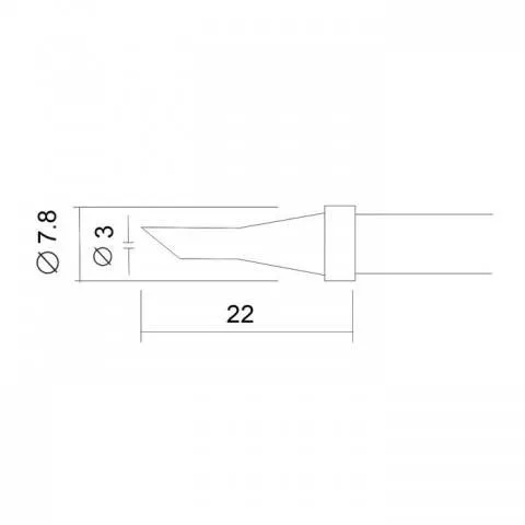 Set vârf letcon de lipit 28020 diam. 7.8mm cu vârf tăiat 3mm 2 buc Fahrenheit [1]
