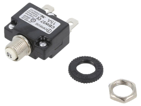 Sigurante termice - Siguranță termică 15A Imax 1kA 125V 250V 32VDC 50VDC CBW57-HS-15A-5X OPTIFUSE – IoElectronice.ro