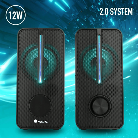 Sistem de boxe gaming 2.0 RGB 12W, compact, USB, control volum, compatibil PC/Laptop, iluminare LED vibrant [1]