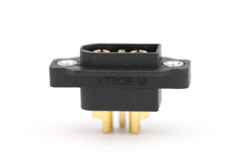 Mufe AC-DC - Soclu alimentare DC XT60 tata 3 pin (2+1) lipire neagră 600V AMASS XT60IE-M