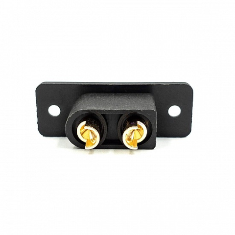 Soclu alimentare DC XT90 tata 2 pini lipire 30A 500V negru AMASS XT90E-M [1]