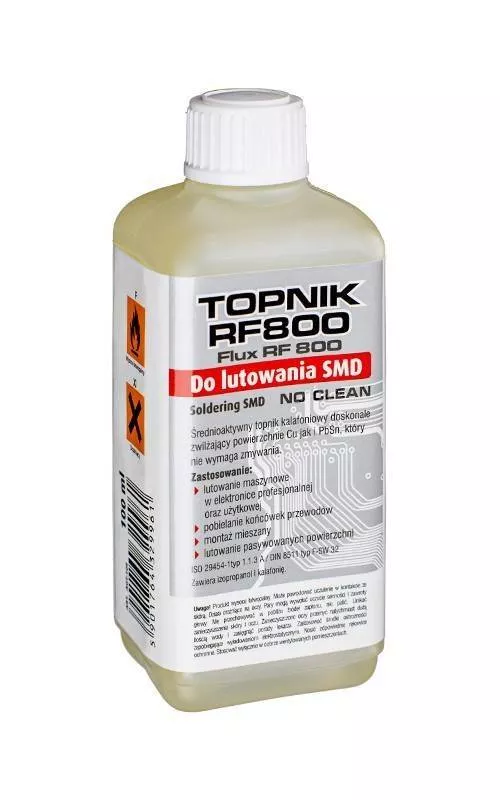 Solutii decapante - Solutie SMD Flux pe bază de colofoniu RF800 100ml – Umezire excelentă, lipire precisă, fără spălare, pentru electronice profesionale