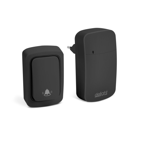 Sonerii-alarme - Sonerie fără fir fără baterii Kinetic 100m IP54 negru delight 55345BK – IoElectronice.ro