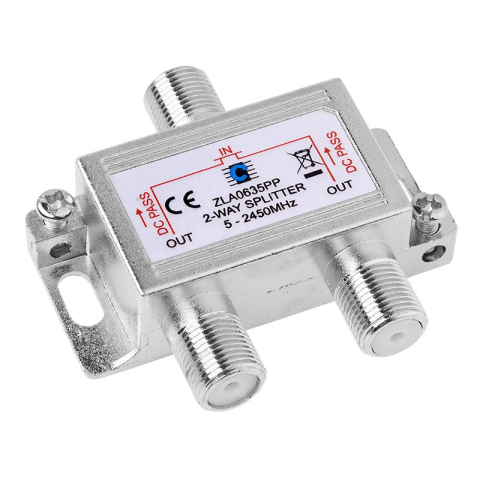 Splitter 2 cai 5-2450MHz Power Pass F mama 2 x F mama Cabletech ZLA0635PP 24 luni garanție [1]