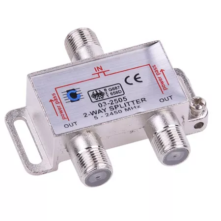 Splitere TV - Spliter 2 cai power pass 5-2450MHz Cabletech ZLA0635 – IoElectronice.ro