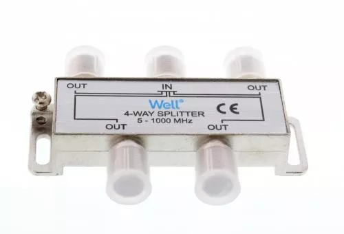 Splitter CATV 4 cai 1000MHz Well, tip F, 4 x F, garanție 24 luni persoane fizice, 12 luni juridice [1]