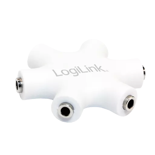 Conectica - Splitter adaptor Jack 3.5 mm mama x6 stereo + cu cablu 0.2m alb LOGILINK CA1088 – IoElectronice.ro