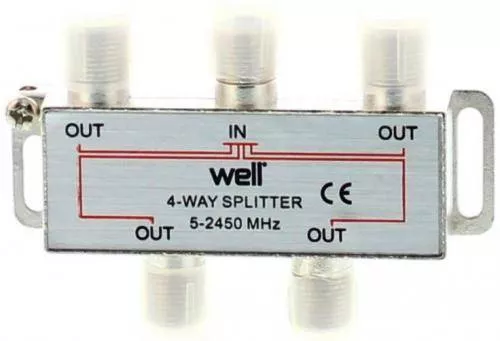 Splitere TV - Splitter CATV 4 ieșiri 5-2450MHz Well – IoElectronice.ro