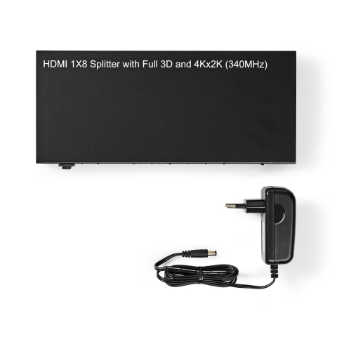 Adaptoare HDMI - Splitter HDMI 4K 8-Porturi Nedis, Dual 1080p/4K@30Hz, Plug & Play, Compatibil cu TV, Monitor, Xbox, PS4