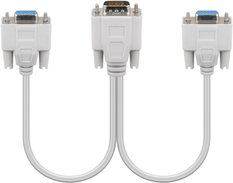 Conectica - Splitter VGA 15 pini tata la 2x VGA mama 15 pini crem