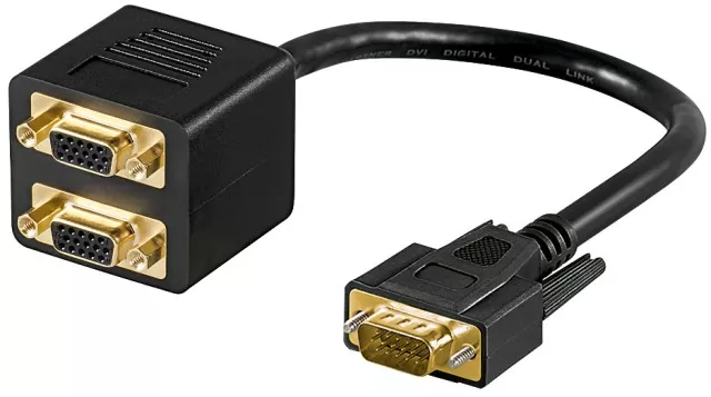 Adaptoare VGA - Splitter VGA - 2x VGA mamă aurit dublă ecranare – IoElectronice.ro